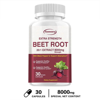 Beet Root Capsules - Heart Support, Promotes Blood Circulation, Supports Blood Pressure, Digestive, Immune System