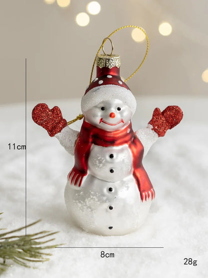 Christmas Glass Ornament Merry Christmas Decorations for Home 2024 Xmas Tree Ornament Navidad Noel Kids Gift Happy New Year 2025