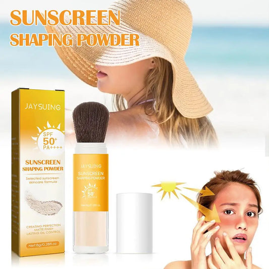 8g Sunscreen Setting Powder SPF 50+ PA+++ Translucent Finishing Powder, Oil Control UV Protection Makeup Powder with Puff