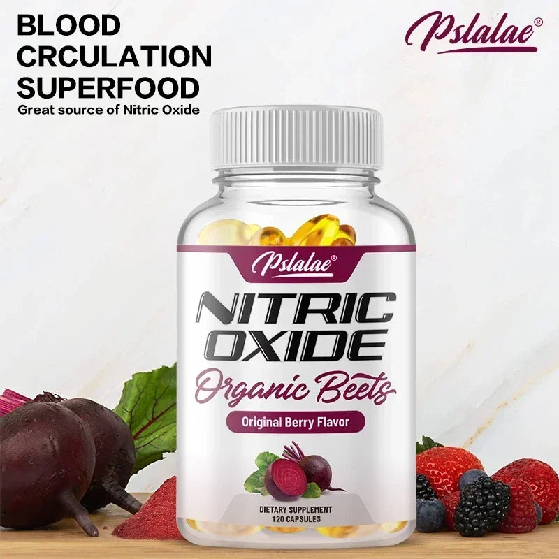 Nitric Oxide Supplement Beetroot Powder Capsules – Non-GMO and Gluten-Free Supplement