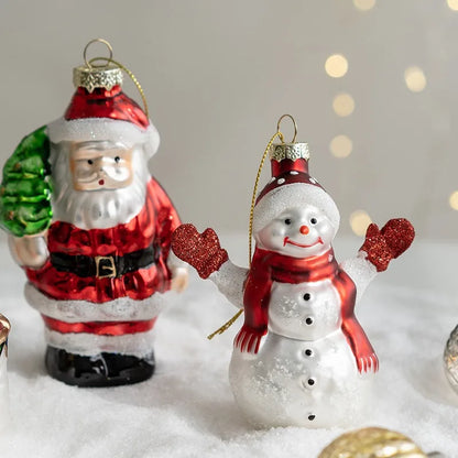 Christmas Glass Ornament Merry Christmas Decorations for Home 2024 Xmas Tree Ornament Navidad Noel Kids Gift Happy New Year 2025