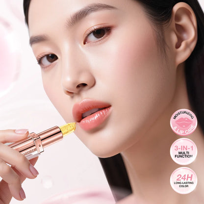 O.TWO.O Color Changing Lipstick 3-in-1 Lip Blam Transferproof Long Lasting Non-Sticky Moisturizing Glossy Shine Lip Gloss Makeup