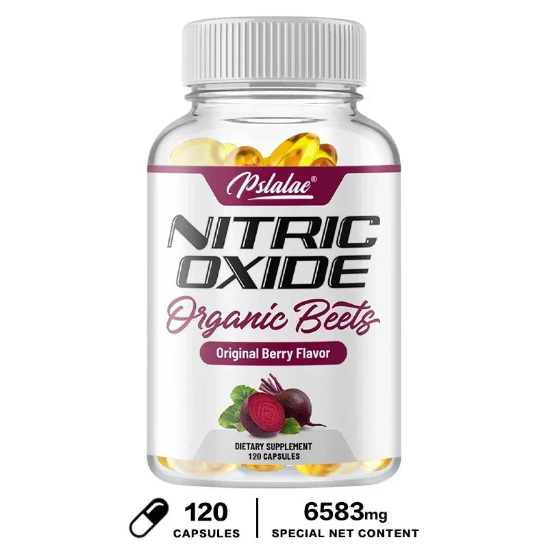 Nitric Oxide Supplement Beetroot Powder Capsules – Non-GMO and Gluten-Free Supplement