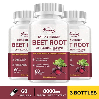 Beet Root Capsules - Heart Support, Promotes Blood Circulation, Supports Blood Pressure, Digestive, Immune System