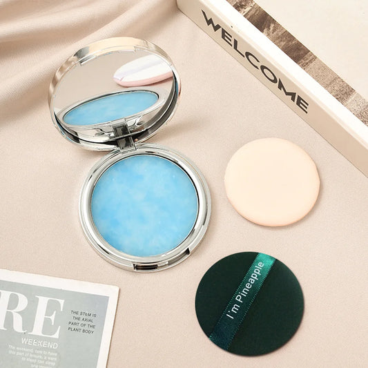 Two color powder, delicate, smooth, light, compact, natural, portable, makeup setting powder