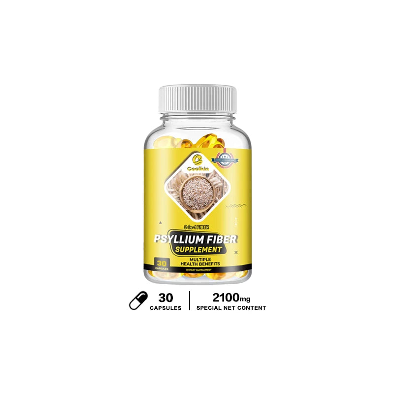Psyllium Fiber Capsules - Organic Fiber Supplement - Supports Healthy Digestive System, Colon Cleansing