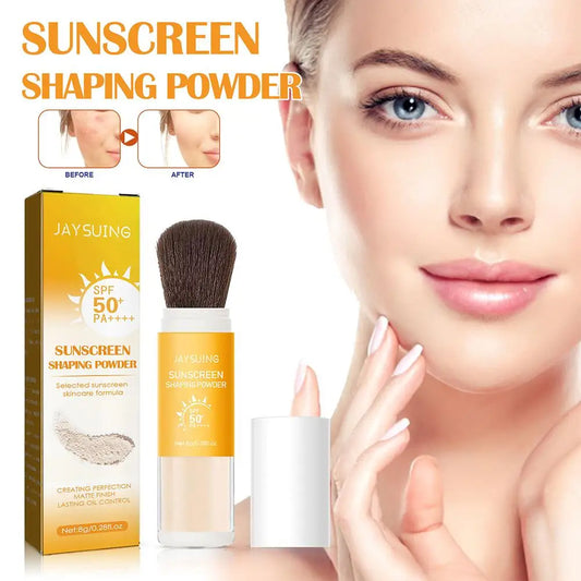 8g Sunscreen Setting Powder SPF 50+ PA+++ Translucent Finishing Powder, Oil Control UV Protection Makeup Powder with Puff