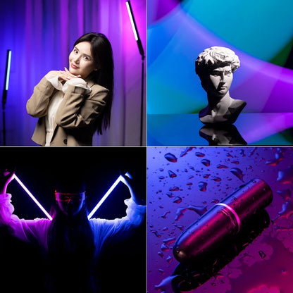 Ulanzi VL119 RGB Handheld Light Wand 2500-9000K Diammable Lightweight 50cm RGB Stick Light Rechargable Photography Lighting Vlog
