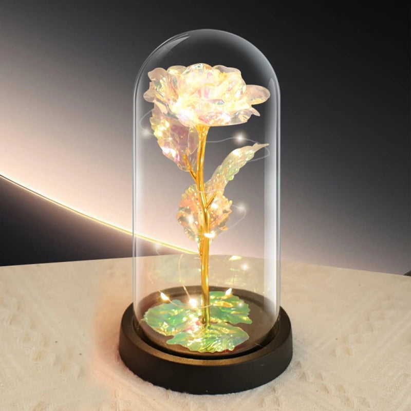Valentine's Day LED Simulation Rose Flower Light Beautiful Realistic Looking Night Light Rose Eternal Flower Party Supplies