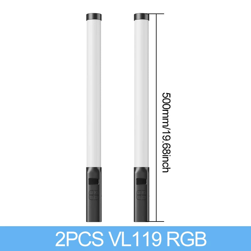 Ulanzi VL119 RGB Handheld Light Wand 2500-9000K Diammable Lightweight 50cm RGB Stick Light Rechargable Photography Lighting Vlog
