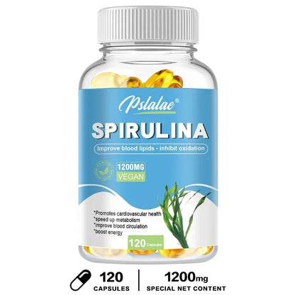 Organic Spirulina Capsules | Provide Immune, Antioxidant and Energy Support Nutritious Super Green VegetableSupplement