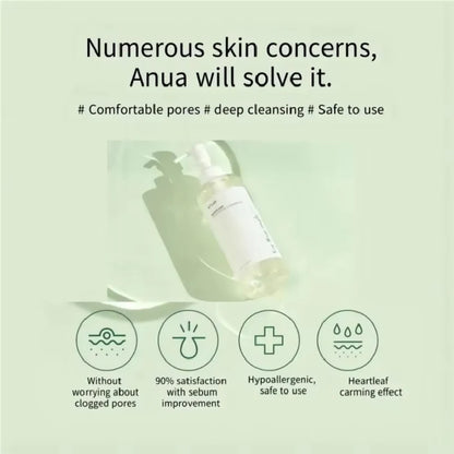 Korean Anua Heartleaf Pore Control Cleansing Oil Moisturizer Skin Care Facial Acne Blackhead Removal Oil 200ml Skincare Products