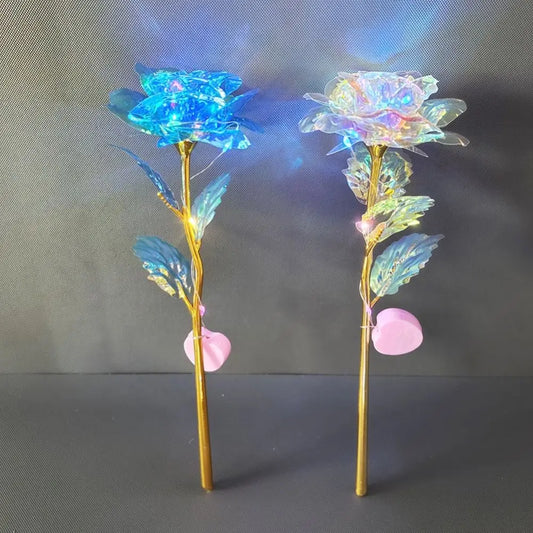 Creative LED Foil Plated Gold Rose Lasts Forever Love Wedding Decor Lover Lighting Roses Valentine's Day Gift