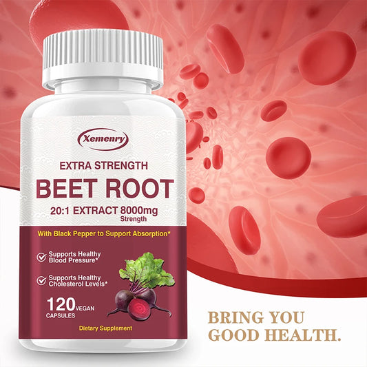 Beet Root Capsules - Heart Support, Promotes Blood Circulation, Supports Blood Pressure, Digestive, Immune System