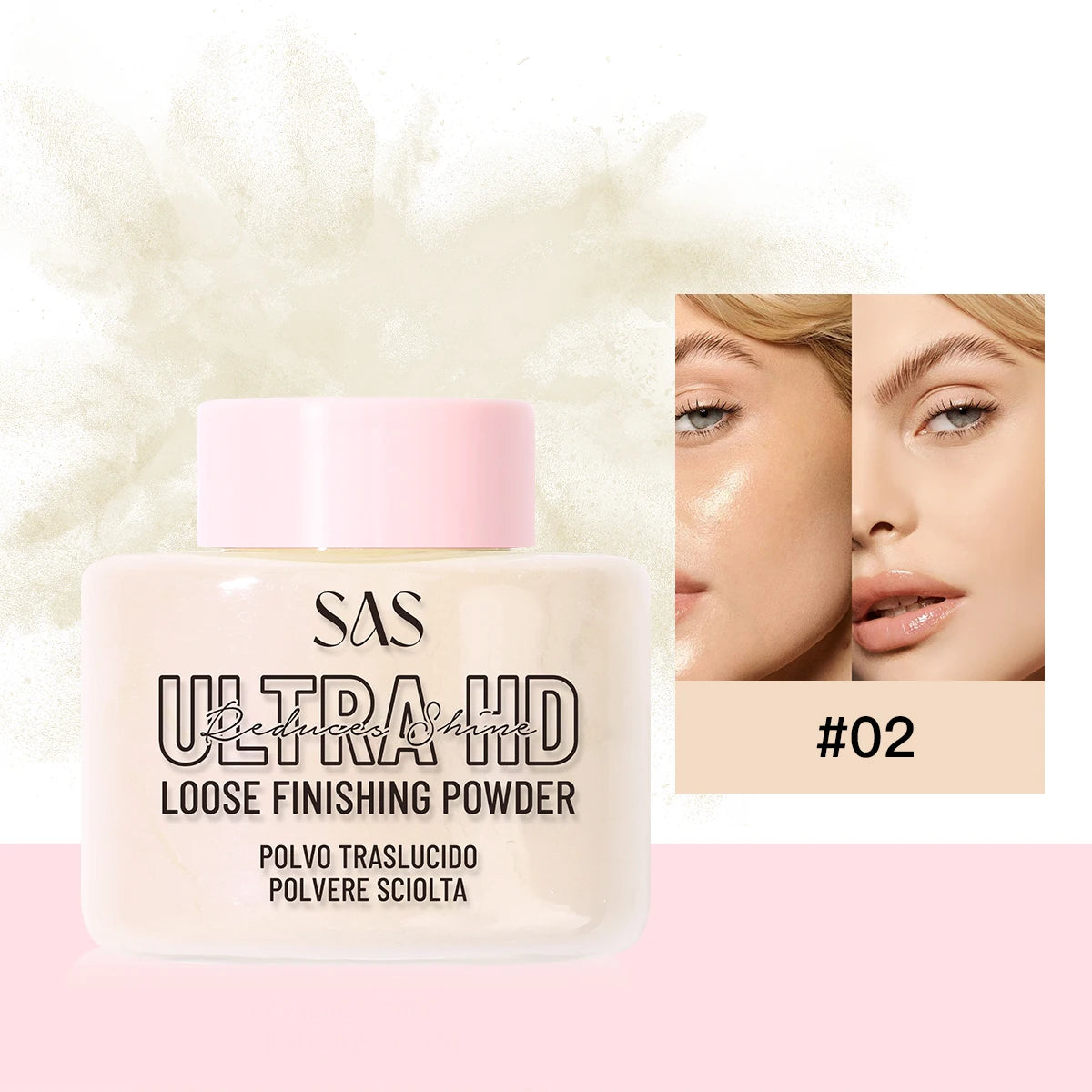 Setting powder, oil-control matte makeup effect, long-lasting waterproof, brightens skin tone, creates a perfect makeup