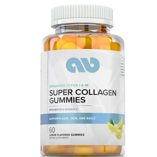 Super collagen gummies, gluten free, kosher and halal, non GMO, type I and III skin, joint and intestinal support, 60 gummies