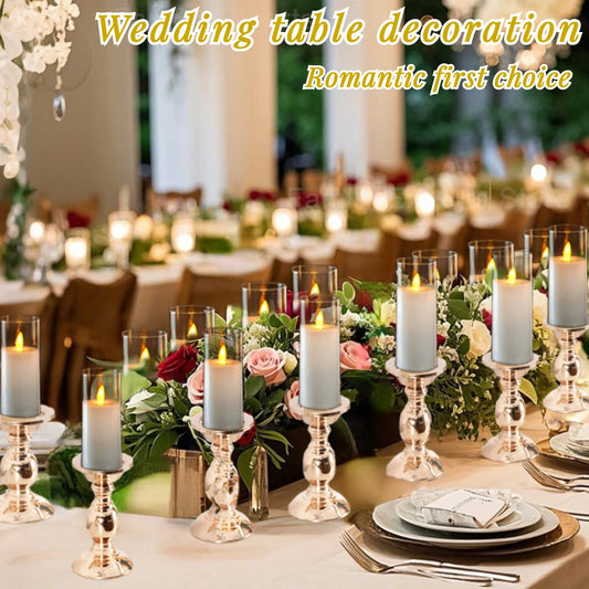 10-180PCS Wedding Led Candles Artificial Candles Led Flickering Flameless Candles with Batteries Operated Home Decor Acrylic Cup