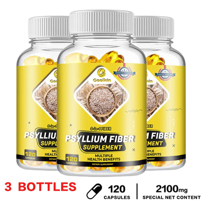 Psyllium Fiber Capsules - Organic Fiber Supplement - Supports Healthy Digestive System, Colon Cleansing