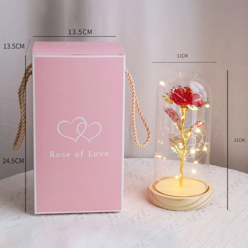 Valentine's Day LED Simulation Rose Flower Light Beautiful Realistic Looking Night Light Rose Eternal Flower Party Supplies