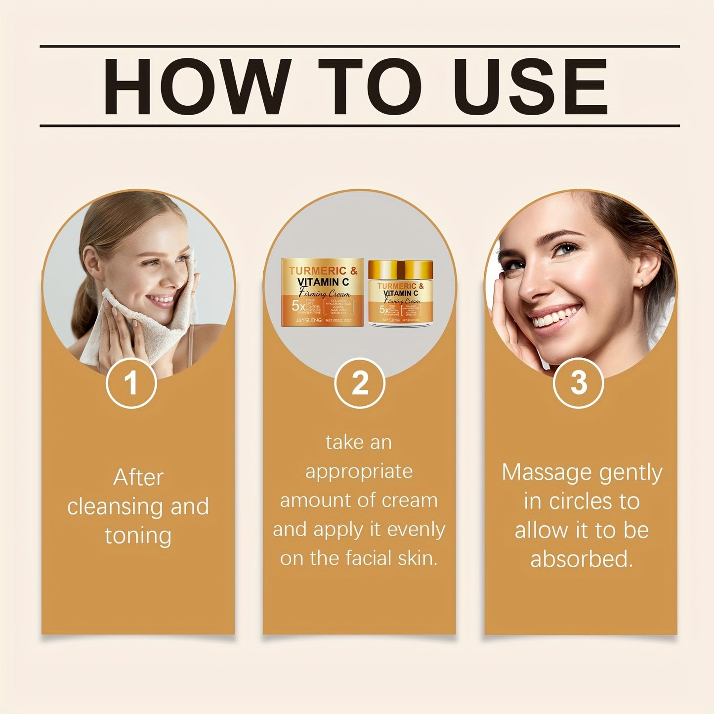 2 Boxes Of Turmeric & Vitamin C Firming Cream With Collagen, Moon Orange, Vitamin E - Suitable For All Skin Types, Vitamin A Acid For Moisturizing, Firming And Evening Out Skin Tone, Korean Skincare