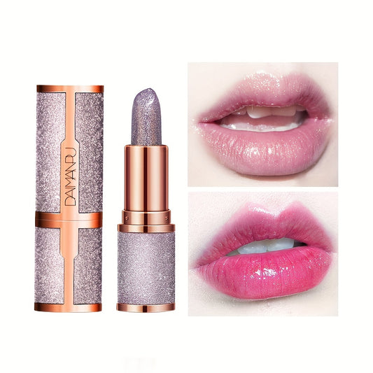 Vibrant Starry Night Lipstick - Moisturizing Color-Changing Lipstick with Nourishing Glitter and Soothing Lip Lines for Valentine's Day Gifts and Music Festival - Long-Lasting, Shiny, and Jelly Finish