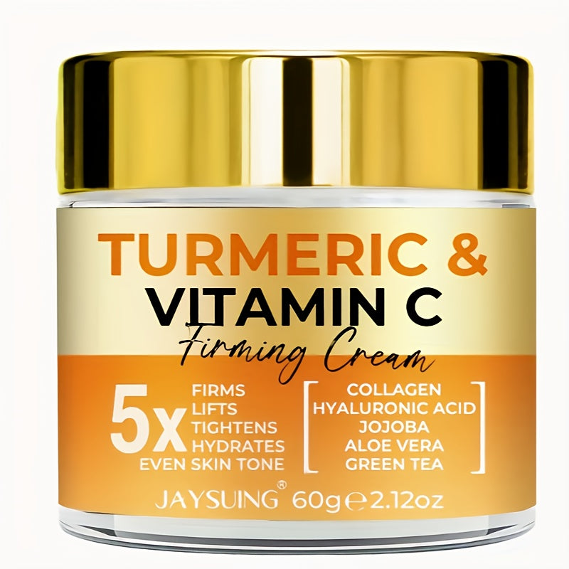 2 Boxes Of Turmeric & Vitamin C Firming Cream With Collagen, Moon Orange, Vitamin E - Suitable For All Skin Types, Vitamin A Acid For Moisturizing, Firming And Evening Out Skin Tone, Korean Skincare